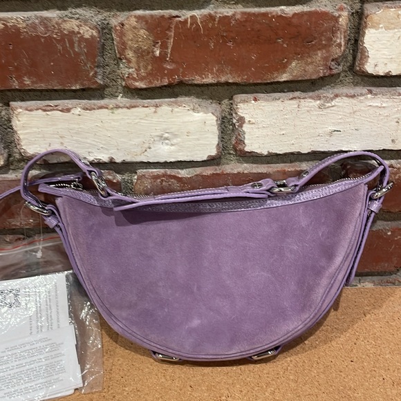 Revolve BY FAR Purple Suede Gib Shoulder Bag NWT - Picture 5 of 6